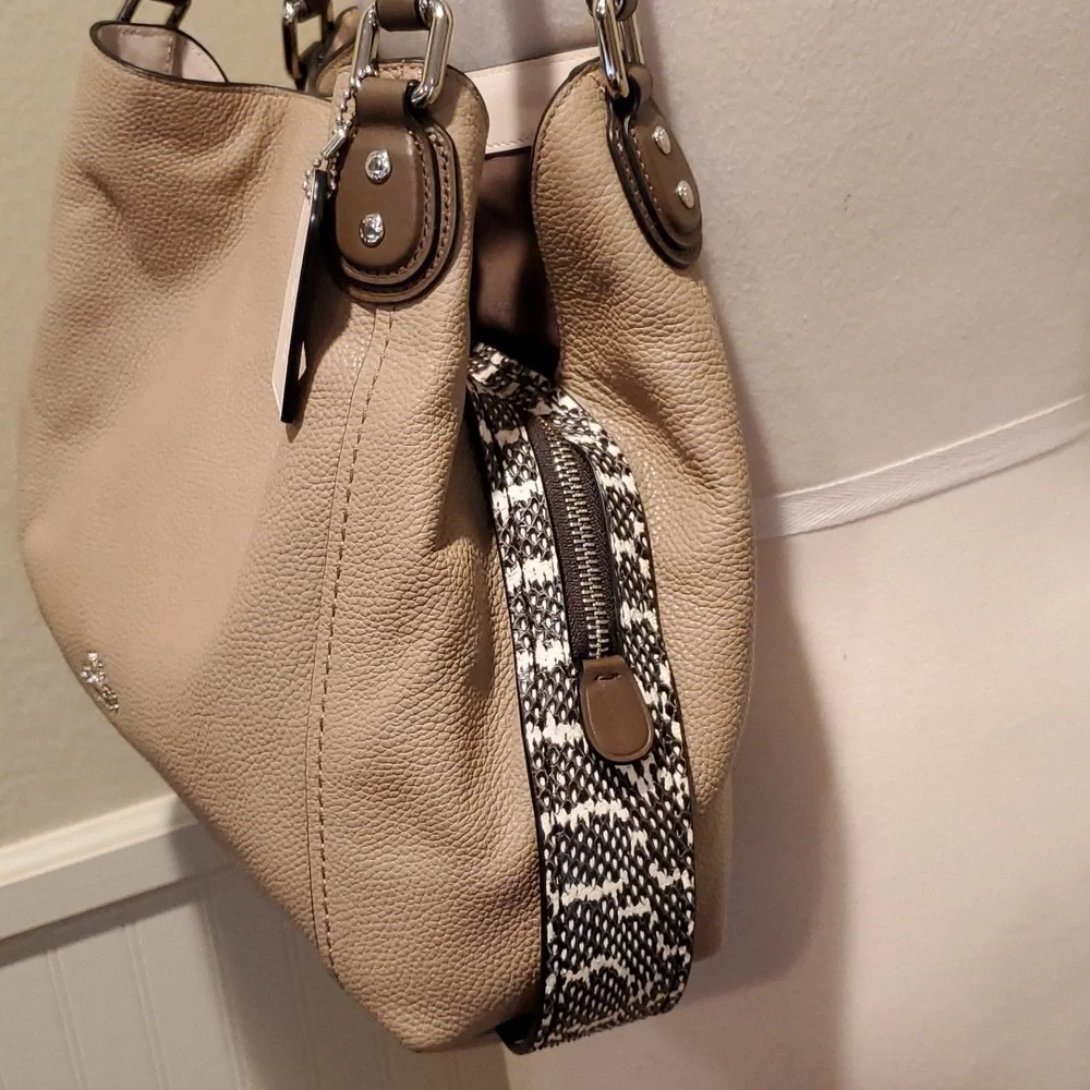 Coach exotic trim Edie shoulder bag